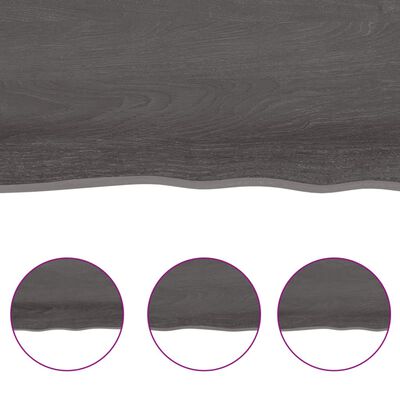 vidaXL Tablero mesa madera tratada borde vivo marrón 120x40x(2-4) cm