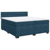 vidaXL Cama box spring con colch&oacute;n terciopelo azul 200x200 cm