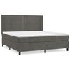 vidaXL Cama box spring con colch&oacute;n terciopelo gris oscuro 160x200 cm