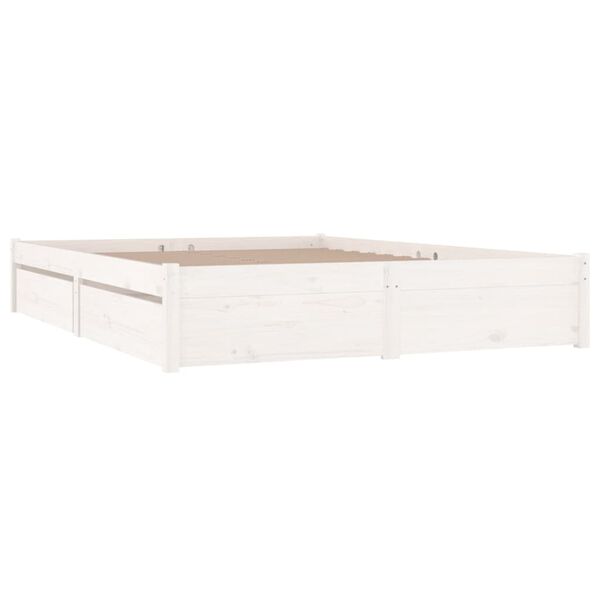 vidaXL Estructura de cama con cajones blanco 150x200 cm