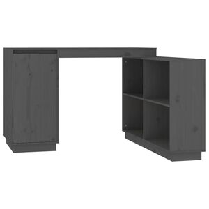 vidaXL Escritorio de madera maciza de pino gris 110x50x75 cm