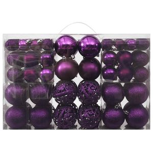 vidaXL Juego de bolas de Navidad 100 piezas morado