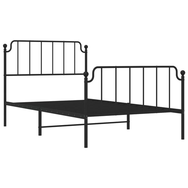 vidaXL Estructura cama sin colchón con estribo metal negro 107x203 cm