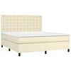 vidaXL Cama box spring con colch&oacute;n cuero sint&eacute;tico crema 180x200 cm