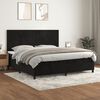 vidaXL Cama box spring con colch&oacute;n terciopelo negro 200x200 cm