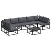 vidaXL Conjunto de sof&aacute;s de jard&iacute;n 8 uds. Negro Aluminio