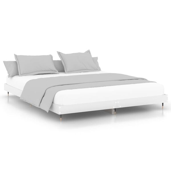 vidaXL Estructura de cama madera de ingenier&iacute;a blanca 140x200 cm