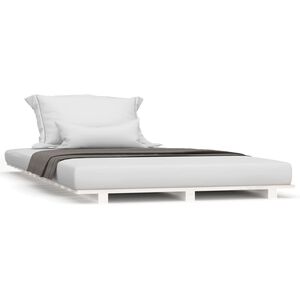 vidaXL Estructura de cama madera maciza de pino blanco 90x190 cm