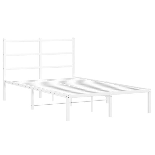 vidaXL Estructura cama sin colch&oacute;n con cabecero metal blanco 120x190cm