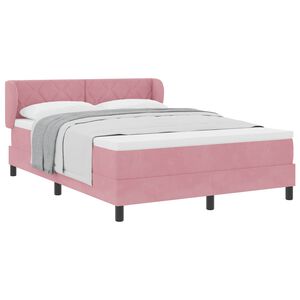 vidaXL Cama tipo Box Spring con colch&oacute;n Rosa 160 x 200 cm Terciopelo