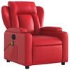 vidaXL Sill&oacute;n de masaje reclinable el&eacute;ctrico de cuero artificial rojo