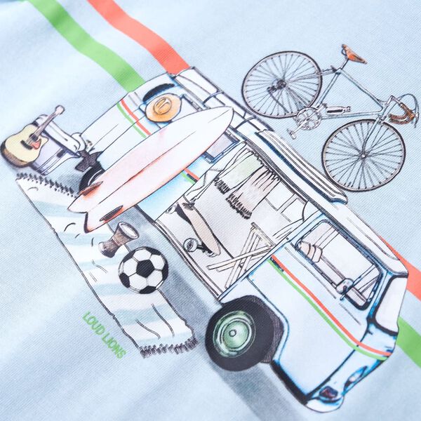 Camiseta infantil azul claro 128