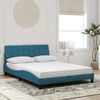 vidaXL Estructura de cama sin colch&oacute;n Hanko terciopelo azul 140x200 cm