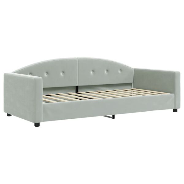 vidaXL Sof&aacute; cama sin colch&oacute;n terciopelo gris claro 90x200 cm