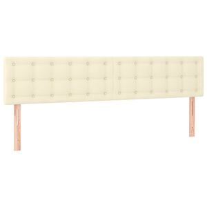 vidaXL Cabeceros cuero sint&eacute;tico Crema 180x5x78/88 cm