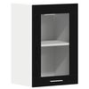 vidaXL Vitrina colgante de cristal, roble negro, 40x31x60 cm, madera de ingenier&iacute;a