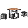 vidaXL Conjunto de Comedor de Jard&iacute;n 3 uds. Negro y Gris