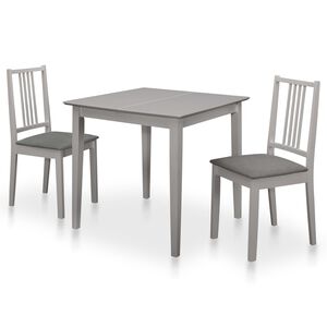 vidaXL Juego de muebles de comedor 3 piezas MDF gris