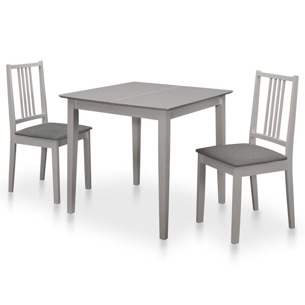 vidaXL Juego de muebles de comedor 3 piezas MDF gris