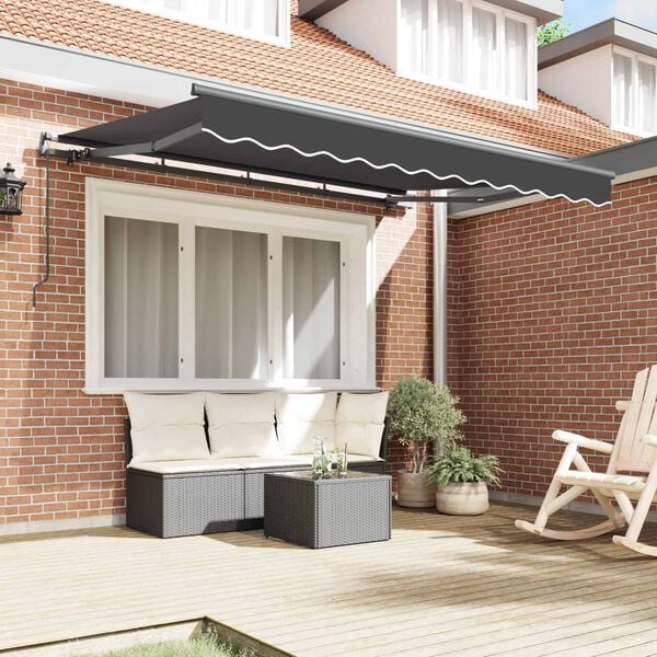 vidaXL Toldo Retr&aacute;ctil Manual Antracita 250 x 200 cm tela