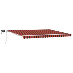 vidaXL Toldo retr&aacute;ctil Naranja y marr&oacute;n 450 x 300 cm Tela y Aluminio