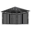vidaXL Cenador mosquitera y tira luz LED antracita 3x3x2,73m 180 g/m&sup2;