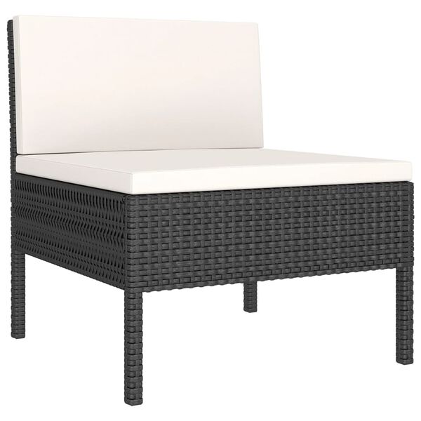 vidaXL Set muebles de jard&iacute;n 12 pzas y cojines rat&aacute;n sint&eacute;tico negro