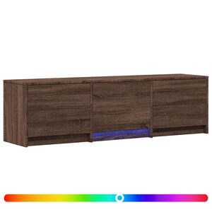 vidaXL Mueble de TV con LED 140 x 34 x 40 cm Roble marr&oacute;n