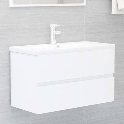 vidaXL Juego de muebles de baño madera de ingeniería blanco