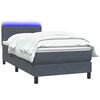 vidaXL Cama box spring con colch&oacute;n y LED terciopelo gris oscuro 80x220 cm