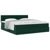 vidaXL Estructura de cama otomana con colch&oacute;n verde oscuro 200x200 cm