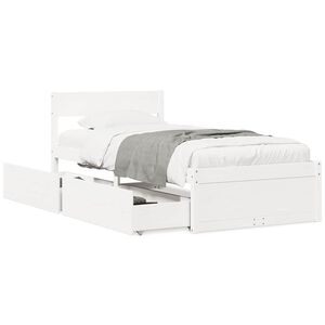 vidaXL Estructura de cama sin colch&oacute;n madera de pino blanca 90x200 cm