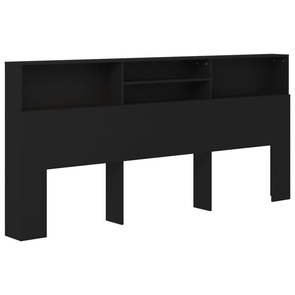 vidaXL Mueble cabecero negro 220x19x103,5 cm