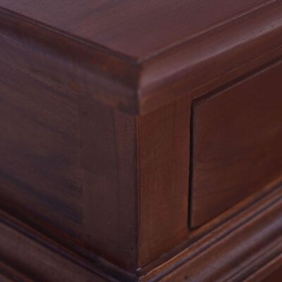 vidaXL Mesita de noche clásica madera maciza caoba marrón 35x30x60 cm