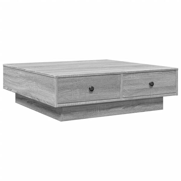 vidaXL Mesa de centro madera de ingenier&iacute;a gris Sonoma 90x90x28 cm