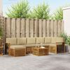 vidaXL Juegos de sof&aacute;s 8 pcs Natural y Beige Madera de Acacia S&oacute;lida