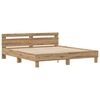 vidaXL Estructura de cama con cabecera Roble artisan 200 x 200 cm