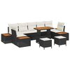 vidaXL Conjunto de sof&aacute;s de jard&iacute;n 10 uds. 9-N&uacute;mero de plazas Negro
