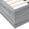 vidaXL Estructura cama con luces LED madera gris Sonoma 90x190 cm