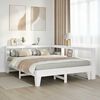 vidaXL Cama con estanter&iacute;a sin colch&oacute;n madera maciza blanca 140x200 cm