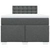 vidaXL Cama box spring con colch&oacute;n tela gris oscuro 120x200 cm