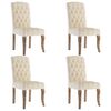 vidaXL Sillas de comedor 4 unidades tela con apariencia de lino beige
