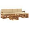 vidaXL Juegos de sof&aacute;s 6 pcs Natural y Beige Madera de Acacia S&oacute;lida