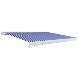 vidaXL Toldo de carrete motorizado azul y blanco 400x300 cm