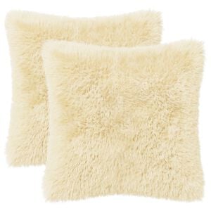 vidaXL Funda de almohada 2 pcs HEERLEN Crema 30 x 30 cm Fleece PV
