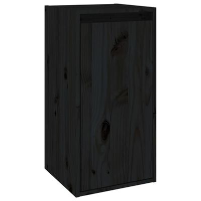 vidaXL Armario de pared de madera maciza de pino negro 30x30x60 cm