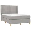 vidaXL Cama box spring con colch&oacute;n tela gris claro 140x190 cm