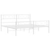 vidaXL Estructura cama sin colch&oacute;n con estribo metal blanco 183x213 cm