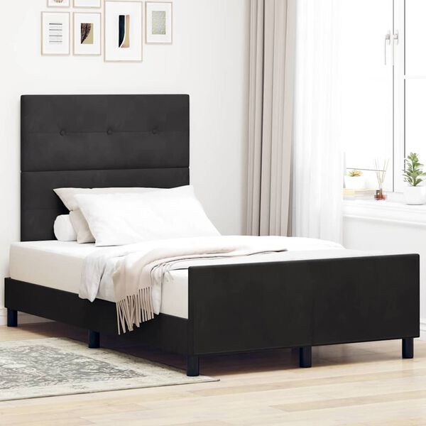 vidaXL Cama tipo Box Spring con cabecera Negro 120 x 190 cm Terciopelo