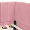 vidaXL Estructura de cama en esquina Rosa 90 cm x 200 cm Terciopelo